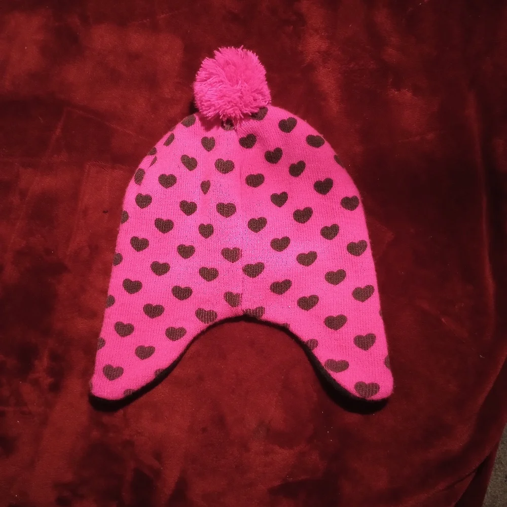 [NWOT] Hello Kitty heart print beanie hat - Picture 2 of 3